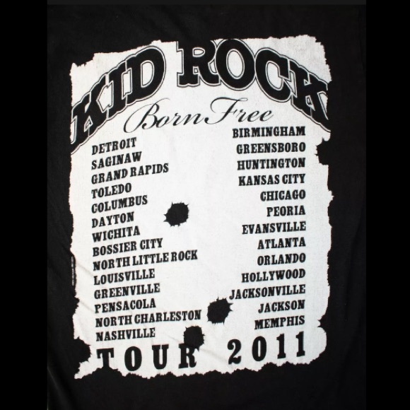 2011 Kid Rock Born Free Concert Tour w/ Dates - Picture 2 of 9